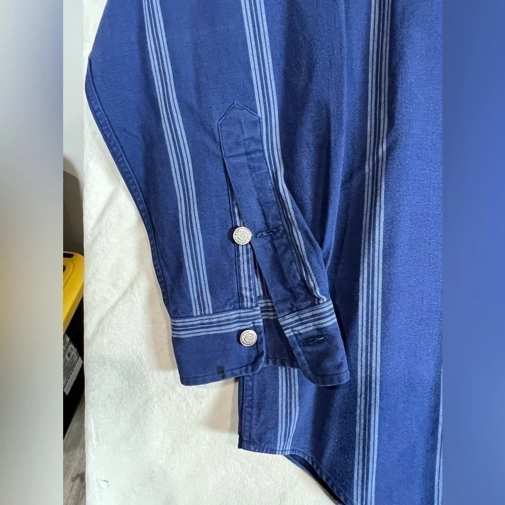 Polo Ralph Lauren Large 100% Cotton Vintage Heavy Shirt Jacket Metal Buttons